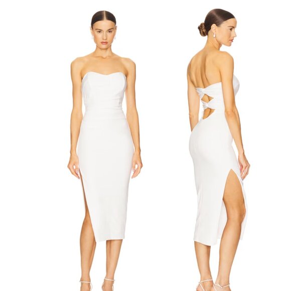Katie May Dresses & Skirts - NEW Katie May Ashun Midi Dress in Ivory White Strapless XXS